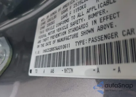 2010 Honda Accord 3.5 Ex-L from USA, damaged, VIN 1HGCS2B87AA010611